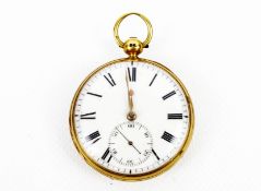 James Brown, Epsom, No 562, a William IV 18ct gold cased open face pocket watch.