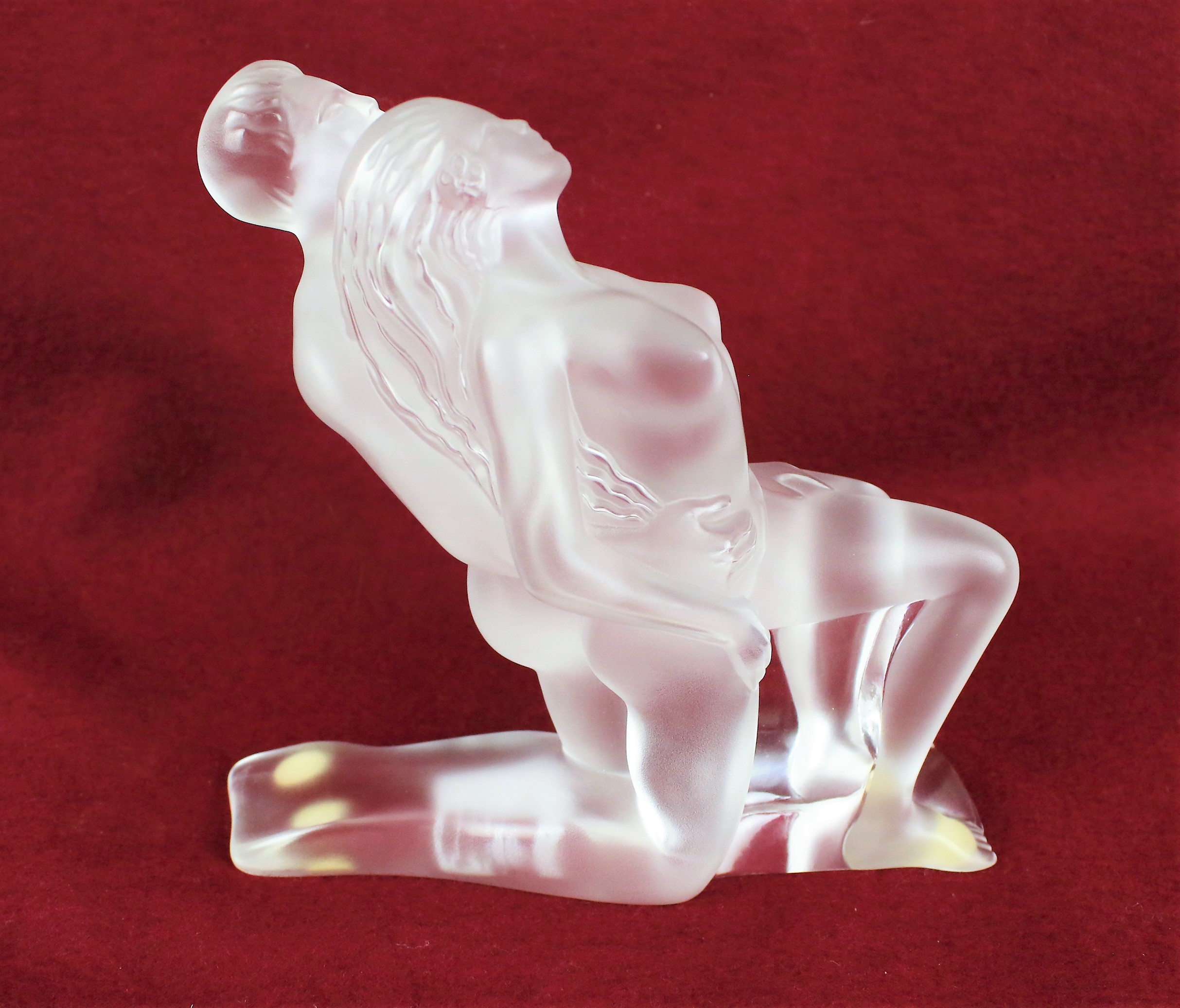 A Lalique glass model of a male and female. - Image 2 of 4