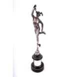 A silver figure of 'Flying Mercury' after Giovanni Bologna by Garrard & Co Ltd.