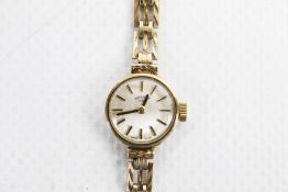 Rotary, a lady's 9ct gold round bracelet watch, circa 1979.