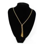 A modern 9ct gold fancy cable link necklace and a matching bracelet.