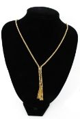A modern 9ct gold fancy cable link necklace and a matching bracelet.