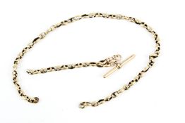 A Victorian gold anchor link chain.