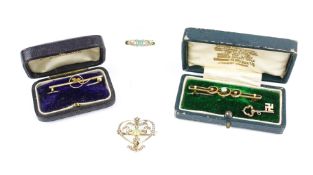 A small collection of early 20th century and later gold jewellery.