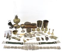 An assortment of collectables. Including a snuff box, pin cushion, etc.