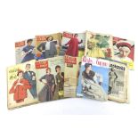 A collection of 1950s vintage French fashion magazines.