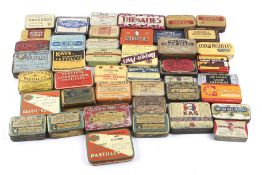 A collection of vintage tins for lozenges and throat sweets.