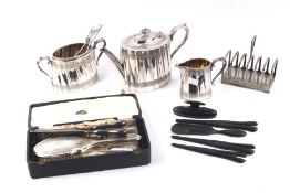 A collection of silver and silver plate.