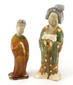 Two 20th Century Tang style figures. Both in standing poses and dressed in robes.