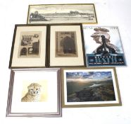 Six assorted framed pictures.