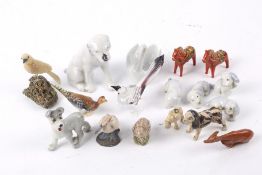 A small quantity of animal figures.