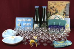 A large collection of Babycham related advertising items.