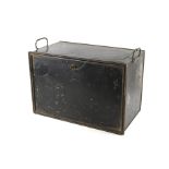 A vintage metal documents box.