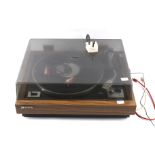 A vintage Sanyo TP625 vinyl record turntable.