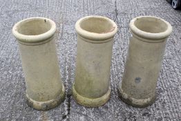 A set of three chimney pots, H62.