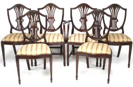 A set of six Regency style dining chairs.