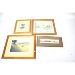 Four contemporary prints. Comprising a Martin Jang depicting a cityscape of San Francisco, 9cm x 40.