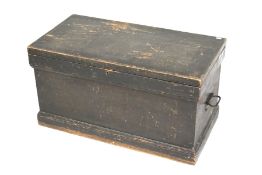 A vintage painted pine trunk blanket box.