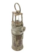 A vintage early electric Miner's safety lamp. Marked 'NIFE Automatic Emergency Lantern', H35.