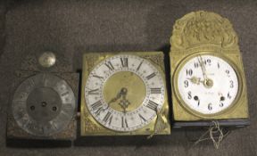 Three grandfather and longcase clock movements.