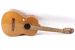 A hand made Spanish Classical acoustic guitar.