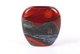 An Anita Harris pottery 'View of Durdle Door' signed vase.