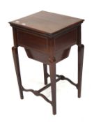 A late 19th/early 20th century mahogany sewing table.