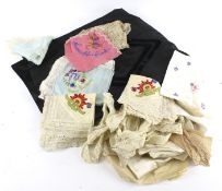 A collection of vintage lace and embroidery samples.