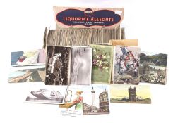 A collection of assorted vintage postcards.