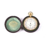 A Negretti & Zambra, London, brass cased pocket barometer. No.