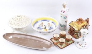 A group of mixed ceramics. Including Poole Pottery C54 twin tone mushroom dish, etc. Max.