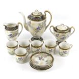 A early 20th century Japanese eggshell six piece tea service.