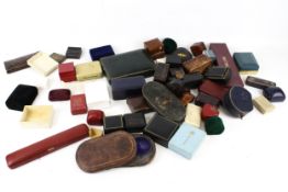 A collection of vintage and later jewellery boxes.