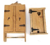 Two rustic pine pot cupboards.
