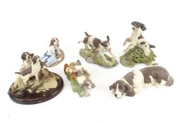 Six assorted resin spaniel dog models. Max.