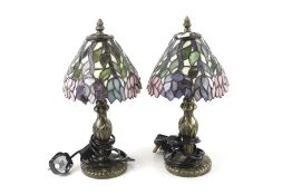 A pair of contemporary Tiffany style table lamps.