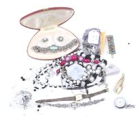 A collection of silver and other jewellery.