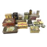 A collection of vintage tins. Including Huntley & Palmers, Gray Dunn & Co, etc.