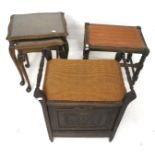 Two 20th century stools and a nest of two tables.