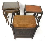 Two 20th century stools and a nest of two tables.
