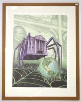 David Dees - 'Web of Debt' signed limited edition print. No.