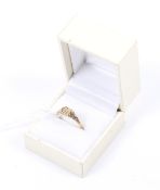 A vintage 9ct gold and diamond square signet type ring.