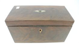 A late 19th/early 20th century mahogany tea caddy.