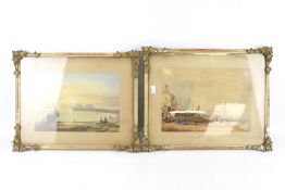 Two 19th Century Continental seascape watercolours. Unsigned.