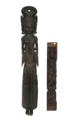 Two Balanise carved wooden sculptures.