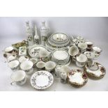 A collection of Royal Albert teacups and saucers.