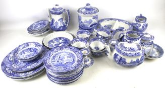 A Spode blue and white tea and dinner service in the 'Italian' pattern.