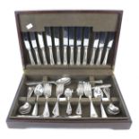 An Arthur Price canteen of cutlery. In a fitted wooden box, L45.