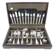 An Arthur Price canteen of cutlery. In a fitted wooden box, L45.