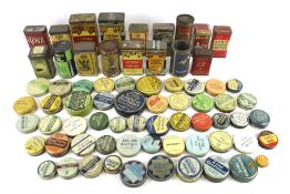 A collection of vintage tins. Including 'Rowntrees Cocoa', 'Boots Sulphur Ointments', etc.